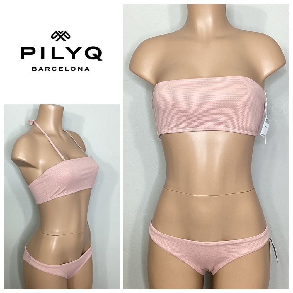 New. Pilyq Rose gold swimsuit.
